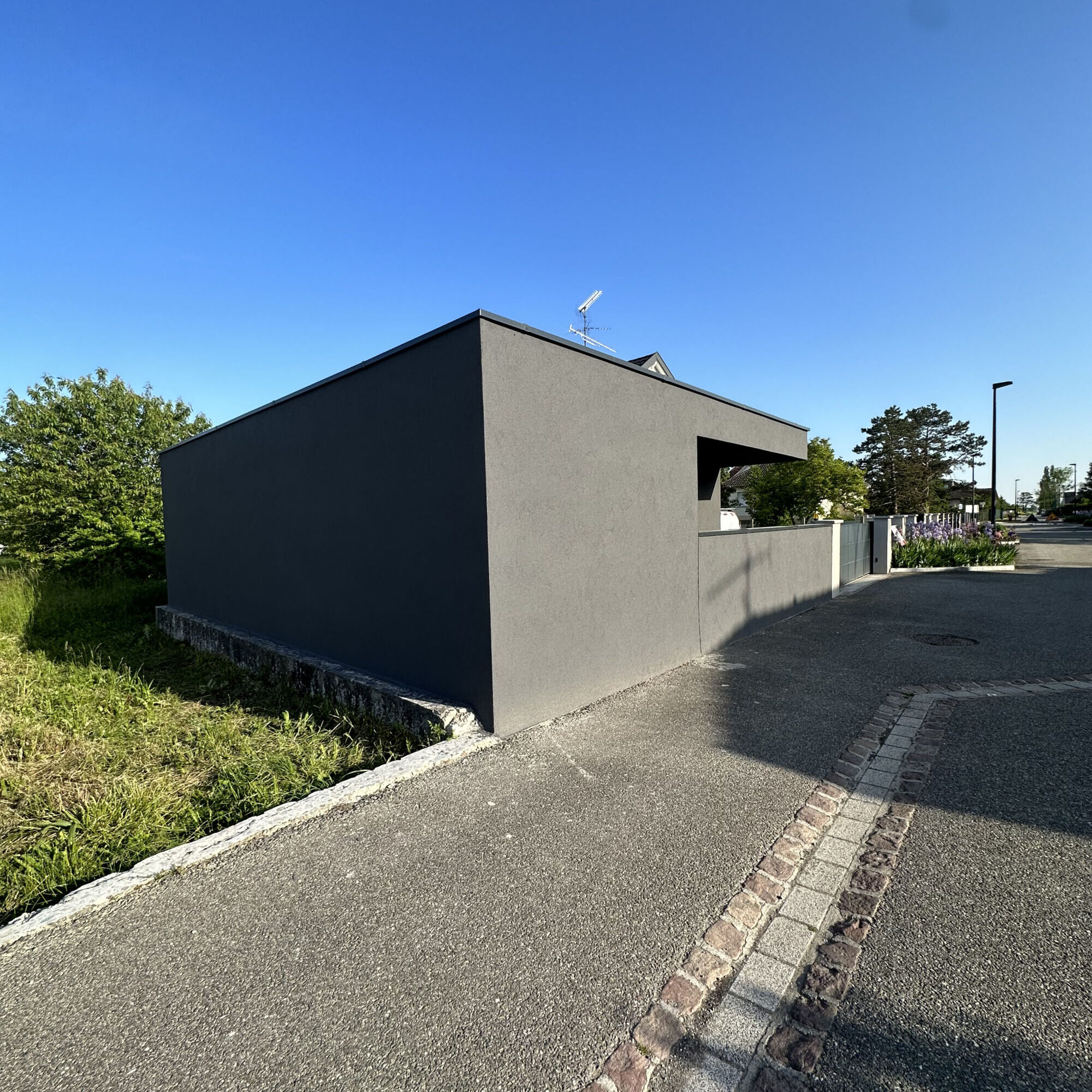 Chantier d&#8217;un ravalement de façade à Chalampé Rixheim