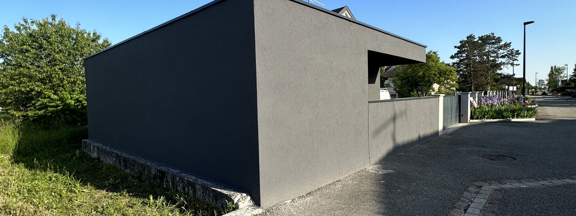 Chantier d&#8217;un ravalement de façade à Chalampé Rixheim